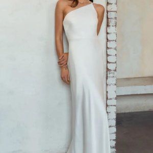 Jenny Yoo Marlene White Dress, Size 12